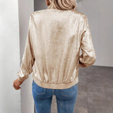Lisandra - Dámská lesklá bomber bunda