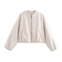 Valenciann - Womens Bomber Jacket With High Collar And Side Pockets