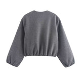 Valenciann - Womens Bomber Jacket With High Collar And Side Pockets