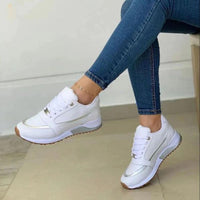 Elenor – Sneakers basse bianche da donna con lacci