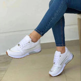 Elenor – Sneakers basse bianche da donna con lacci