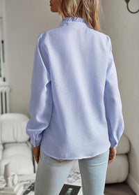 Women's Long Sleeve Ruffle Blouse