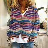 Cárdigan con botones y estampado para mujer