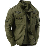 Men's Premium Structured Cargo Jacket – Military Cotton Jacket with High Collar