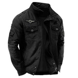 Men's Premium Structured Cargo Jacket – Military Cotton Jacket with High Collar