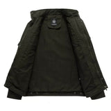 Men's Premium Structured Cargo Jacket – Military Cotton Jacket with High Collar