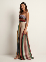 Colorful Pleated Maxi Dress