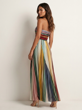 Colorful Pleated Maxi Dress