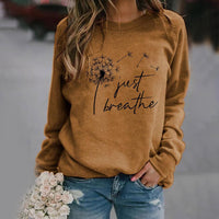 Sudadera elegante "Just Breathe" con diseño atemporal para mujer