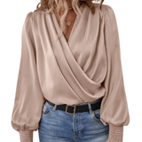 Isadora – Womens Long Sleeve Wrap Blouse