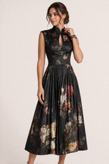 Elegant Floral Midi Dress for Women
