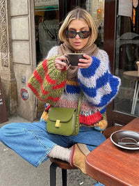 Mirah - Maglione da donna in mohair multicolore