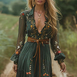 Calyran – Lightweight Boho Maxi Dress With Belt