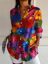 Blouse femme avec imprimé ludique et tissu léger