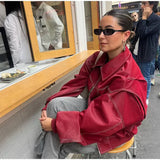 Valerique - Chaqueta oversize roja para mujer