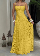 Elegant Women's Maxi Evening Dress with Spaghetti Straps