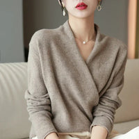 Caeloria - Dame cashmereblandet viklesweater