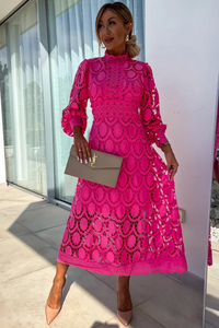 Emeliora – Damen Partykleid mit langen Ärmeln und Cutouts