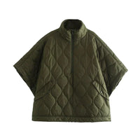 Kelira – Veste matelassée zippée vert armée pour femme