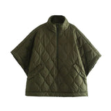 Kelira – Veste matelassée zippée vert armée pour femme