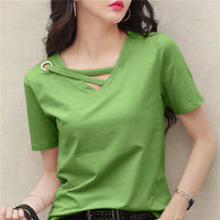 Eliran - T-shirt casual di lusso con scollo a V