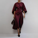 Eldra - Long Dress with Batwing Sleeves