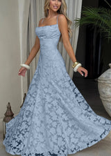 Elegant Women's Maxi Evening Dress with Spaghetti Straps