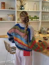 Mirah - Maglione da donna in mohair multicolore
