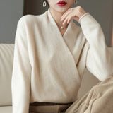Caeloria - Dame cashmereblandet viklesweater