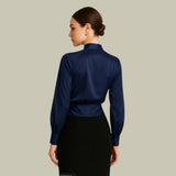 Nherisa – Elegant Satin Wrap Blouse Women