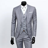 Slim Fit Three-Piece Suit for Men