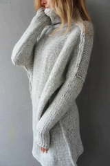 Textured Knit Turtleneck Sweater for Women