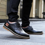 Textured Lace-Up Dress Shoes for Men