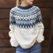 Strikket nordisk sweater til kvinder