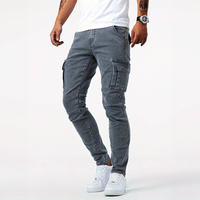 Men's Stretch Cargo Jeans – Casual Slim Fit Denim Pants