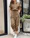 Camilla | Tuta vintage autunnale da donna con pantaloni cargo e colletto retrò in una vestibilità comoda