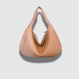 Chic Timeless Woven Leather Shoulder Bag with Luxury Finish
