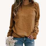 Sweat-shirt décontracté pour femme | Pull-over à manches longues uni