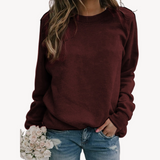 Sweat-shirt décontracté pour femme | Pull-over à manches longues uni