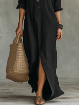 Soline – Maxi Dress Loose Fit With Buttons