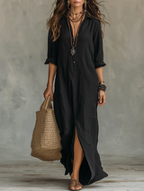 Soline – Maxi Dress Loose Fit With Buttons