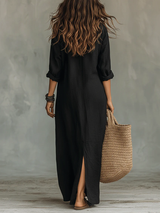 Soline – Maxi Dress Loose Fit With Buttons