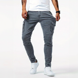 Men's Stretch Cargo Jeans – Casual Slim Fit Denim Pants