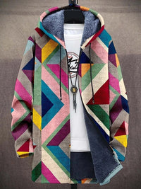 Men's Fleece Hooded Cardigan | Color Block