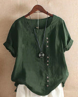 Image of Amy | Dames Blouse met Korte Mouwen en Knoopsluiting