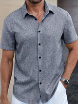 Lightweight Linen Blend Short Sleeve Shirt