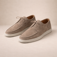 Men's Suede Leather Lace-up Loafers - Regular Fit