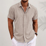 Men's Short-Sleeved Linen Shirt for Summer Days