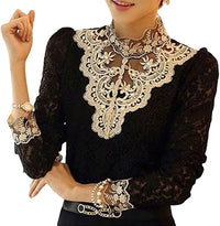 Elarisse - Blusa da donna ricamata