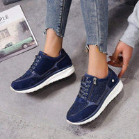 Evelis - Zapatillas de plataforma con cordones para mujer